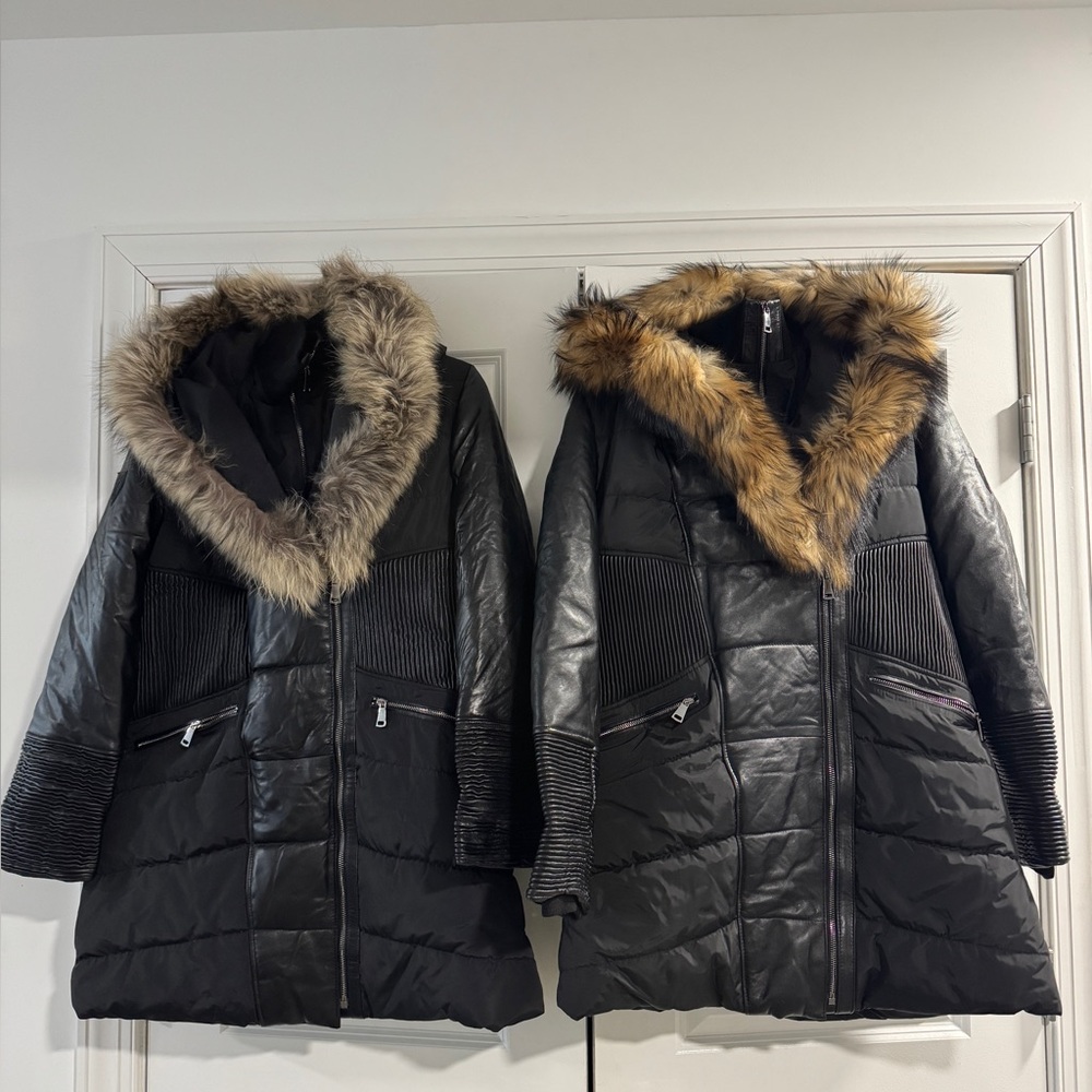 KYLIE LEATHER SLEEVE PARKA